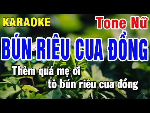 Karaoke Bún Riêu Cua Đồng Nhạc Sống Tone Nữ A#m | Beat Huỳnh Anh