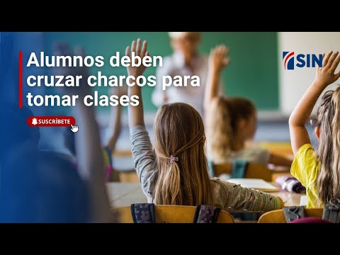 Alumnos deben cruzar charcos para tomar clases | Noticias #EmisiónEstelarSIN: 20/02/2025