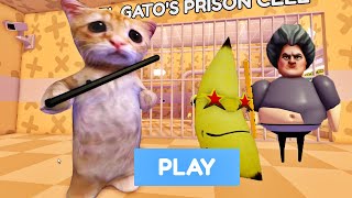 EL GATO VS BARRY'S PRISON RUN! SCARY OBBY #roblox #obby