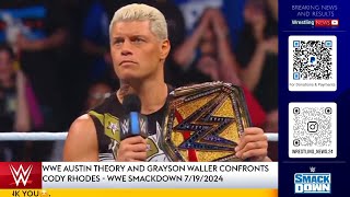 AUSTIN THEORY AND GRAYSON WALLER CONFRONTS CODY RHODES - WWE SMACKDOWN (7/19/2024)
