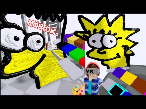 Desenheando a Lisa e o Bart no Roblox VR