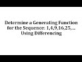 Generating Functions and Sequences