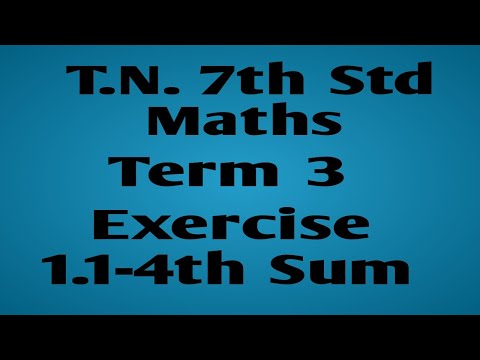 T.N. 7th Std Term3, Exercise 1.1- 4th Sum