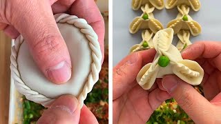 🥰 How to make dumplings. Wrap dumplings. (Oddly satisfying dumplings) Ways to fold dumplings.