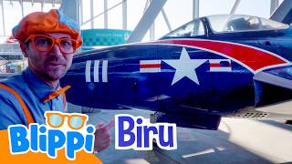Blippi melihat pesawat ✈️ Blippi Bahasa Indonesia - Video Anak-Anak | Petualangan Blippi