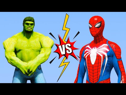 HULK Takes on SPIDERMAN in EPIC GTA V Battle!