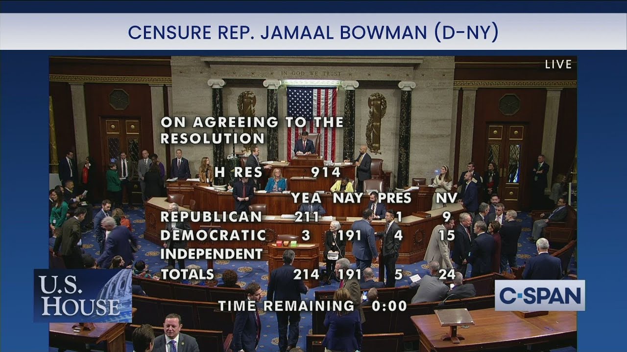 U.S. House Censures Rep. Jamaal Bowman (D-NY)