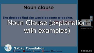 Noun Clause (explanation with examples)