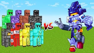 Which Golem is Immortal vs Mecha Sonic - Minecraft Mob Battle