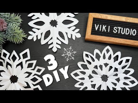 3 IDEAS ❄️ Paper Snowflake Tutorial Winter Ornaments Christmas decorations