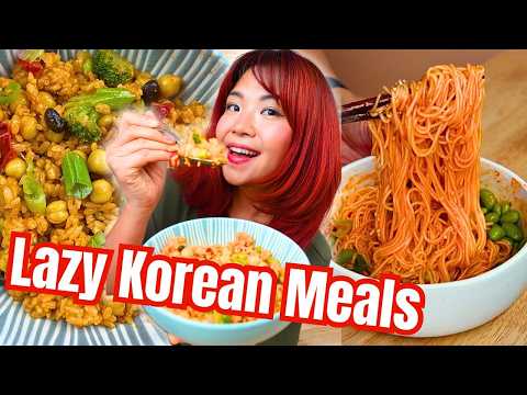 LAZIEST KOREAN MEALS FOR ONE! (Vegan) 🇰🇷 Lazy Korean Recipes