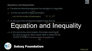 Equation and Inequality