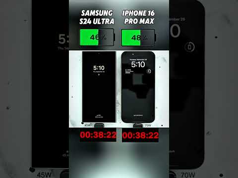 Samsung S24 Ultra vs iPhone 16 Pro Max โ Insane Charging Test!โก๐ Whoโs Faster?#shorts #viralvideo