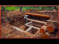 Man Builds 2-Room Log CABIN Underground  Start to Finish by @bushcraftua1