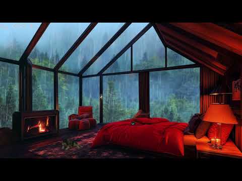 Rain Sounds For Sleeping - Relaxing Thunder Sounds at Night - Cozy Bedroom Ambience