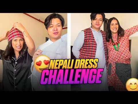 Nepali Dress Challenge 👗 Taking *Public* Reaction 😛Part -1 | Funny *Couple* Vlogs #couple #vlog