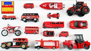 Learn The Color Red with Vehicles for Kids + More Fun Toy Videos