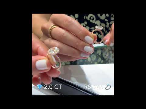 2 ct Oval Diamond Rose Gold Halo Ring