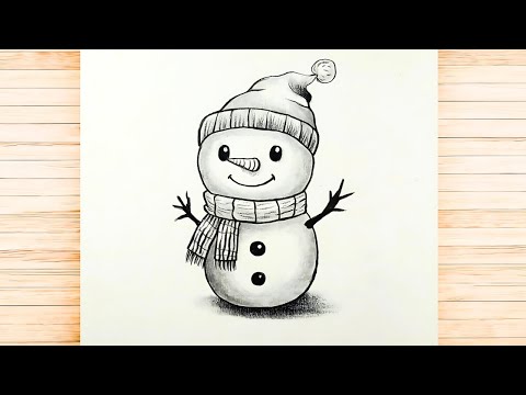 How To Draw Snowman Drawing Step By Step ||Easy Christmas Drawing || Christmas Darwing