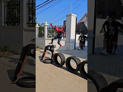Thử thách bốc lốp xe cùng Spiderman #spiderman #death