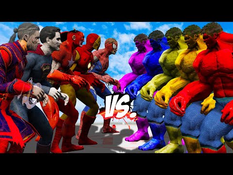 TEAM RED ZOMBIE VS TEAM BIG HULK COLOR - EPIC SUPERHEROES WAR