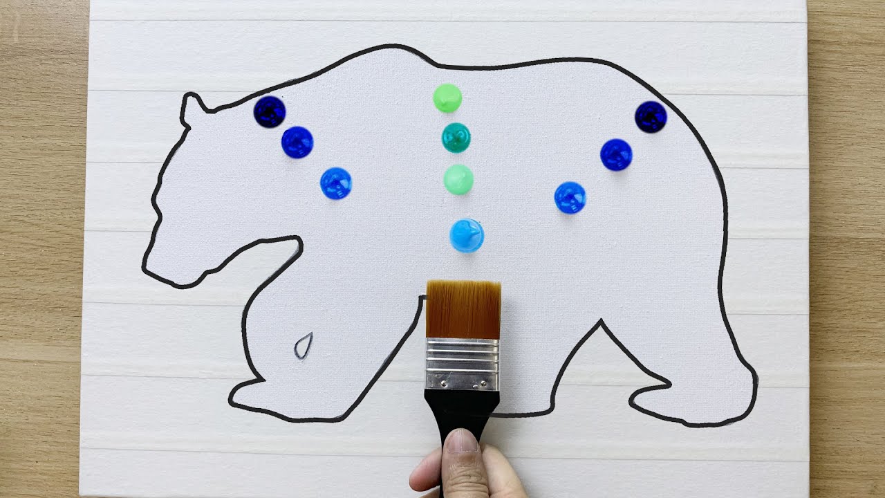 Silhouette Art - Bear Silhouette Acrylic Painting - Aurora