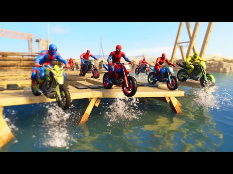 GTA 5 Superhero Bike Race Above Water: Watch Hulk, Spiderman, Deadpool and more heroes Battle It Out