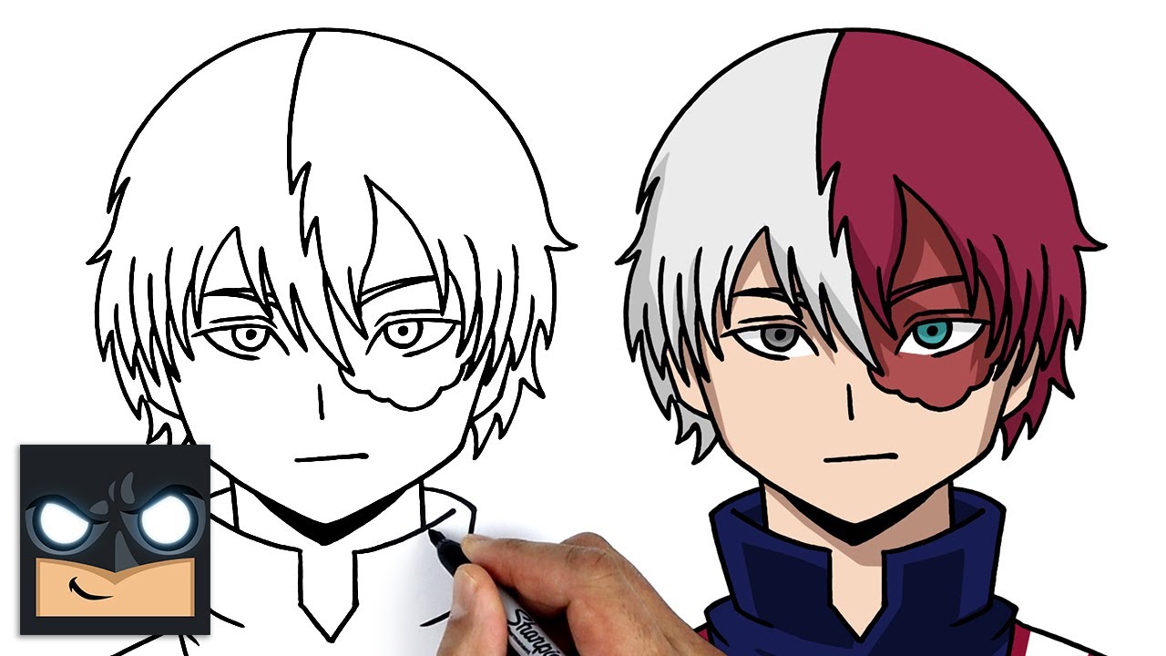 How To Draw Shoto Todoroki - My Hero Academia -- Step by Step Anime Drawing Tutorial for Beginners