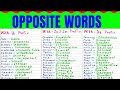 Prefixes and Their Opposites
