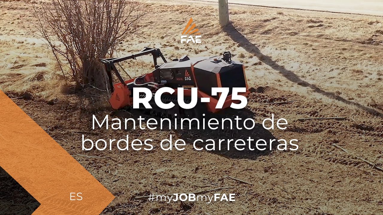 Vídeo - FAE RCU-75 - Vehículo radiocontrolado con trituradora forestal limpia un borde de la carretera