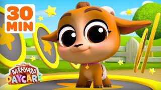 30 Minutes of Fun on the Playground! 🛝 w/ Baby Farm Animals! | Barnyard Daycare
