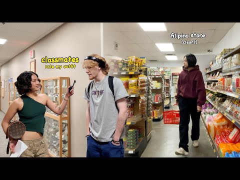College JEOrney📚 classmates rate my outfit + filipino grocery haul (clean options?)