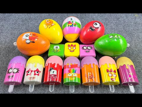 Rainbow Dinosaur Eggs 🌈 Unboxing Numberblocks with Colorful SLIME Surprise! Satisfying ASMR