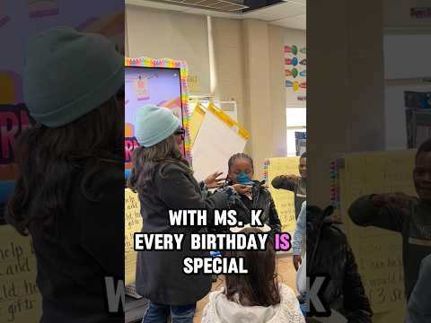 Birthdays with Ms. K always go a little something like this. 🥹🩷🧁 #viralvideo