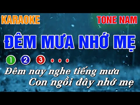 Đêm Mưa Nhớ Mẹ Karaoke Tone Nam – Beat Chuẩn Nhạc Sống Rumba || Trung Hiếu Karaoke