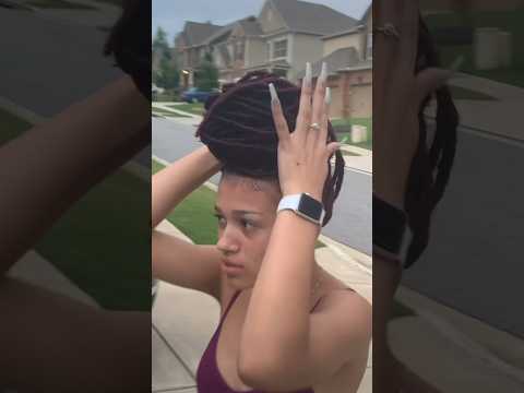 My sister has a bird nest on her head!