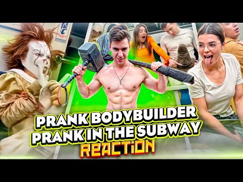 PRANK BODYBUILDER IN THE SUBWAY /REACTION / WOW