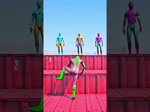 GTA 5 Epic Ragdolls | Spider-Man Minions Jumps / Fails ep.1069 #shorts