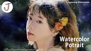 Watercolor portrait painting │ 인물수채화 초상화 수채화 │