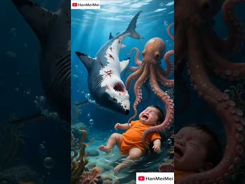 🐙UNBELIEVABLE! Ocean's Hero! Gentle Octopus Turns Savage to Battle Shark & Save Infant!