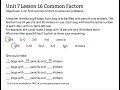Common Factors and Distribution Problems