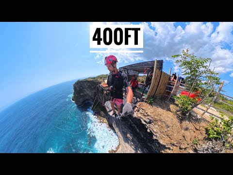 Someone built a 400ft Cliff Swing