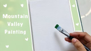 Easy mountain painting/ calm lake painting/ acrylic painting tutorial for beginners