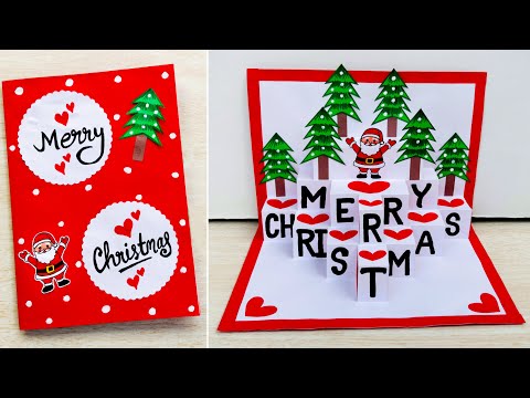 DIY Christmas pop-up card // Christmas greeting card making easy // Merry Christmas card