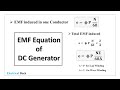 EMF Equation and DC Generators