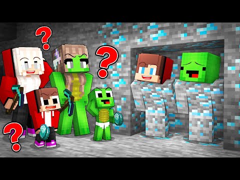 JJ and Mikey Pranked Families as Diamond Block in Minecraft (Maizen)