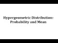 Understanding Hypergeometric Distribution