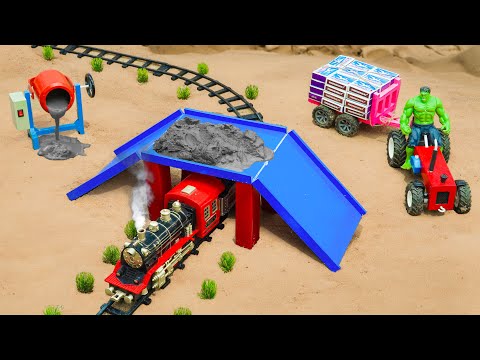 DIY Mini Tractor Builds a Bridge Over the Train Tracks | Mechanical Science Project