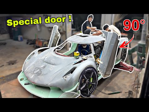 Complete the crazy 90 degree revolving door system for Koenigsegg Jesko !