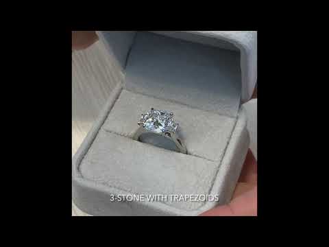 3 carat Cushion Cut Diamond Three-Stone Ring